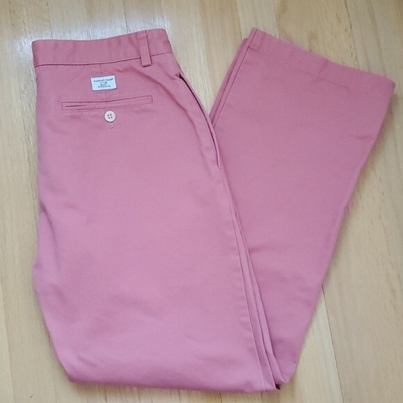 VINEYARD VINES COTTON MEN'S PANTS 33" x 30" PINK LIGHT RED - Picture 1 of 6